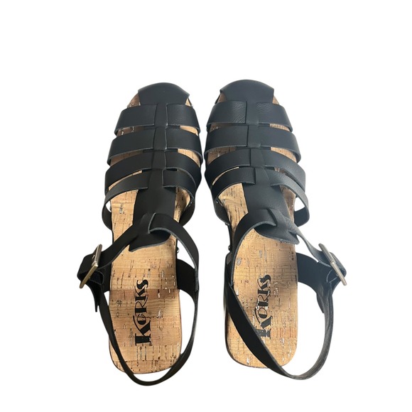 KORKS Women 9 Black Faux Leather Whitney Platform Clog Sandals Chunky Studded - Picture 3 of 6